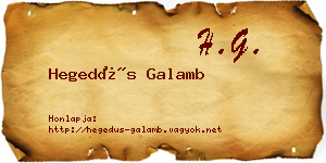 Hegedűs Galamb névjegykártya